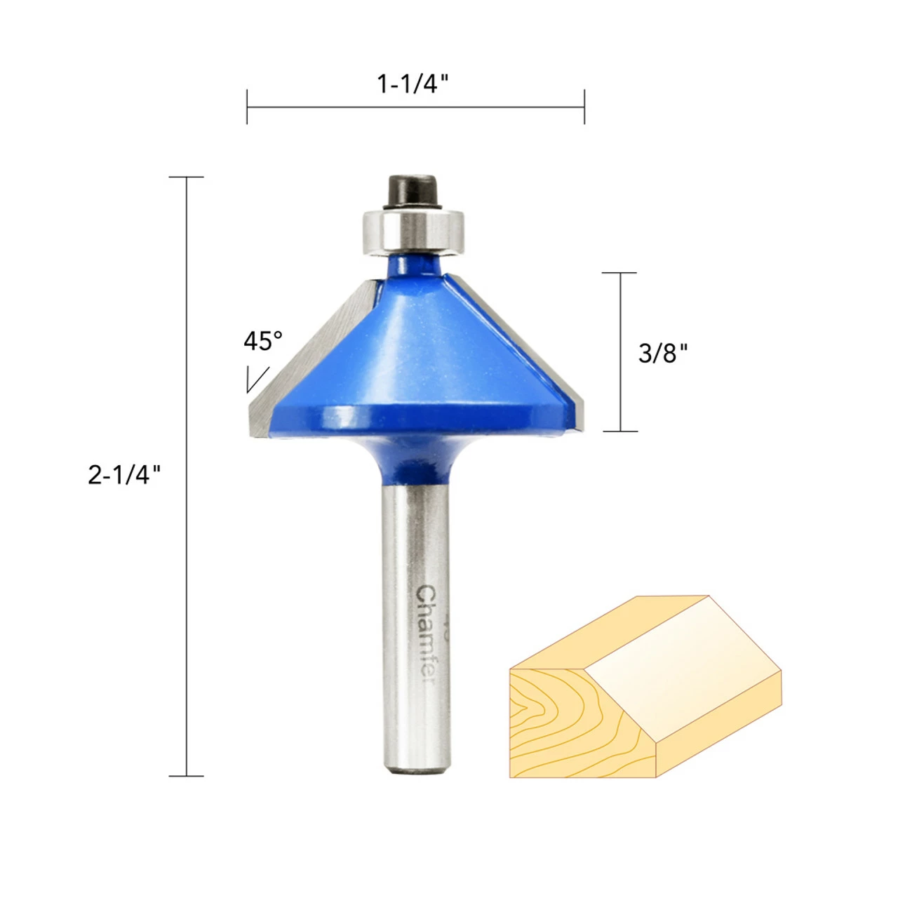 Budget ๐ 1 1/4IN. 45ยฐ CHAMFER BIT 1/4IN. SHANK ๐ 7 Budget ๐ 1 1/4IN. 45ยฐ CHAMFER BIT 1/4IN. SHANK ๐ - Image 5