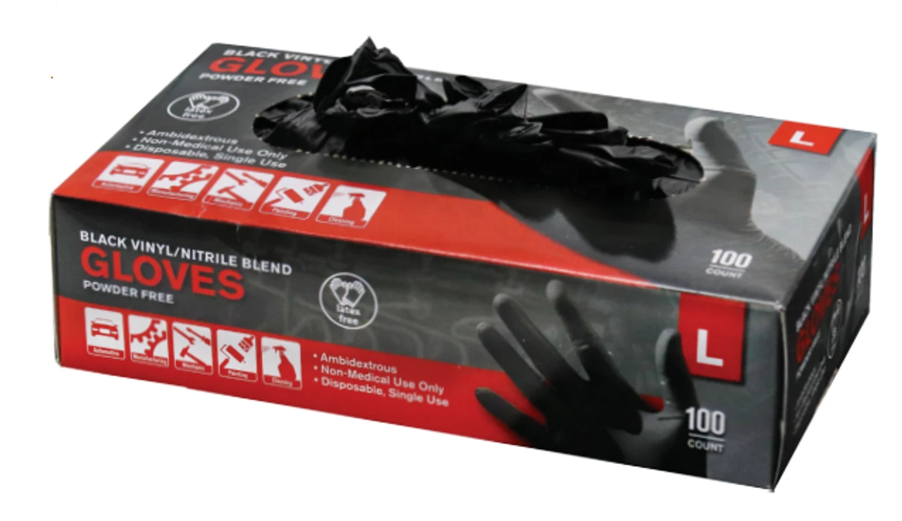 Brand new 😍 BLACK NITRILE GLOVES VINLY BLEND LARGE 🔔 4 Brand new 😍 BLACK NITRILE GLOVES VINLY BLEND LARGE 🔔 - Image 2